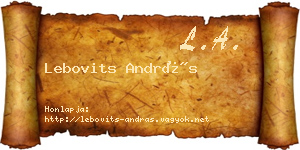 Lebovits András névjegykártya