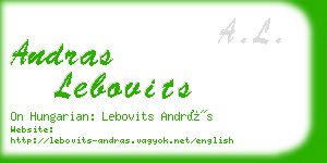 andras lebovits business card